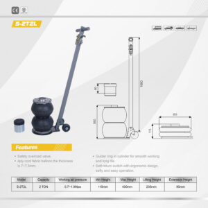 S-2T2l Two Bag Air Jack with Handle
